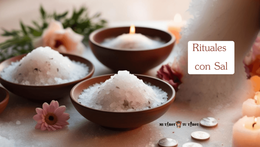 Cuenco de sal marina utilizado como símbolo de purificación en rituales con sal.