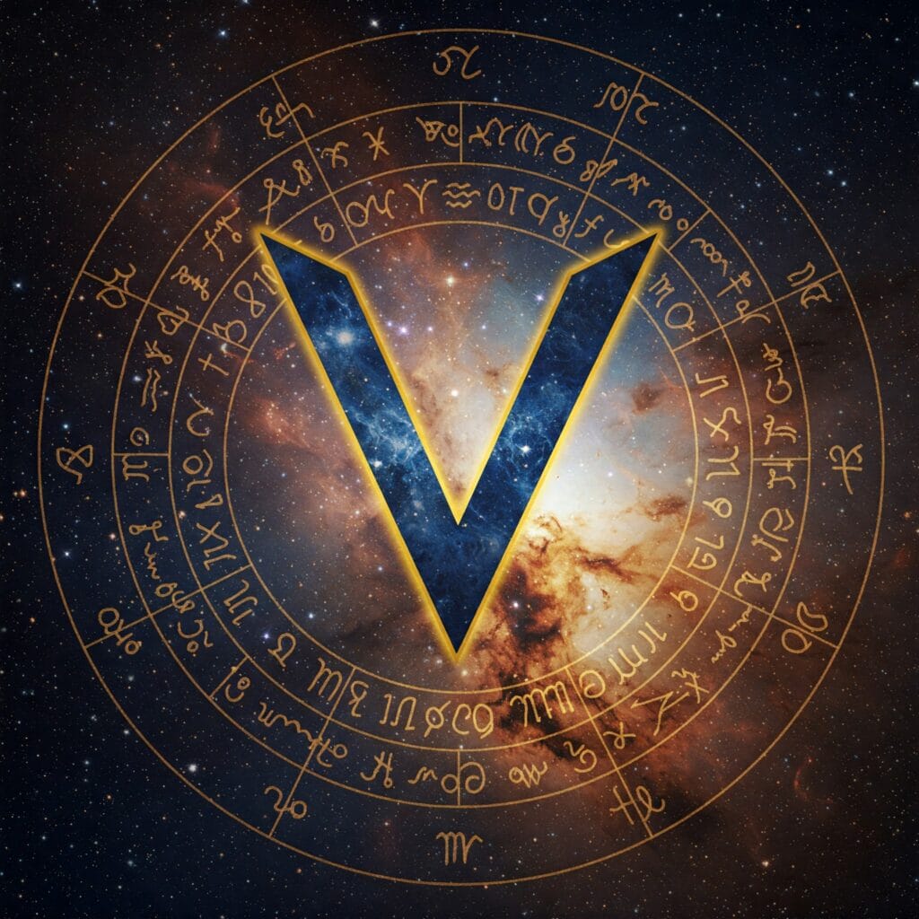 Representación artística del signo de Vulcano entre destellos de fuego utilizado para evaluar las tendencias naturales.