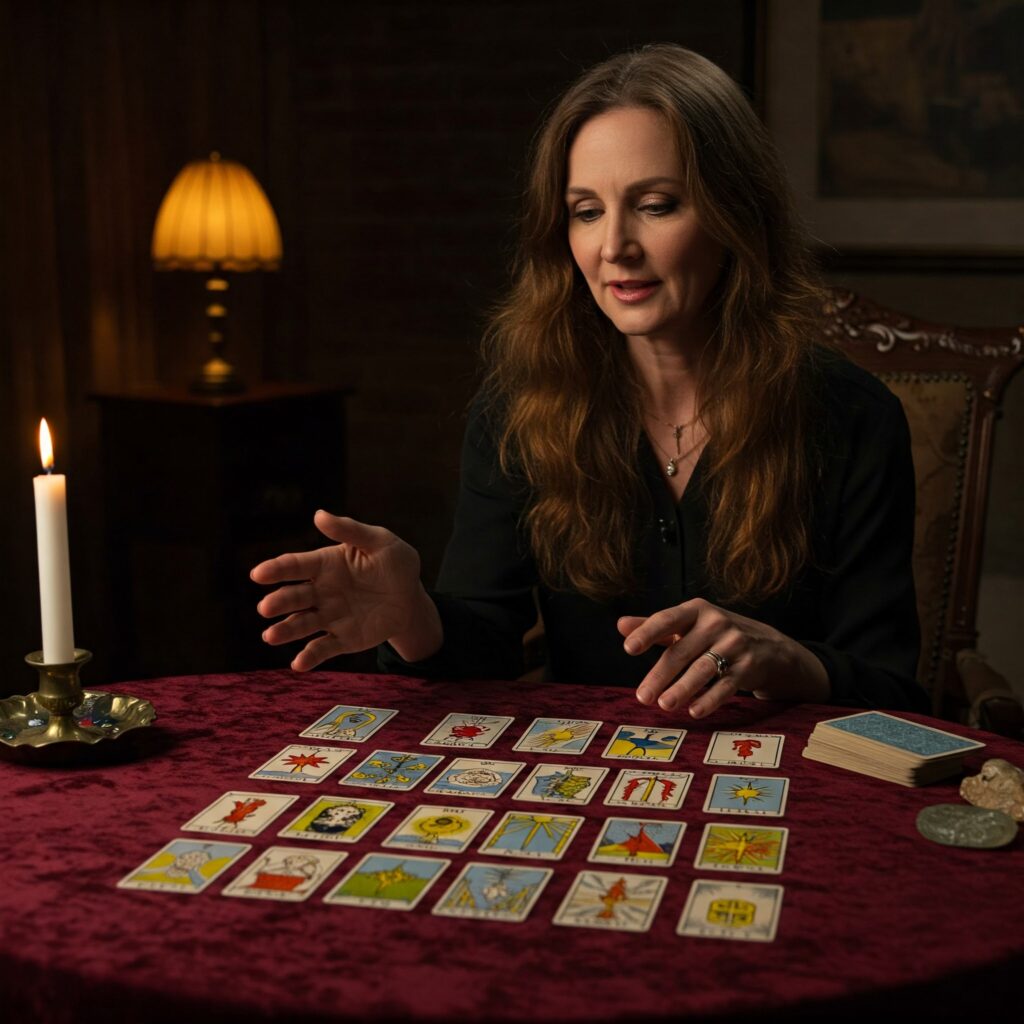 Persona antes de iniciar una sesión de interpretar el tarot