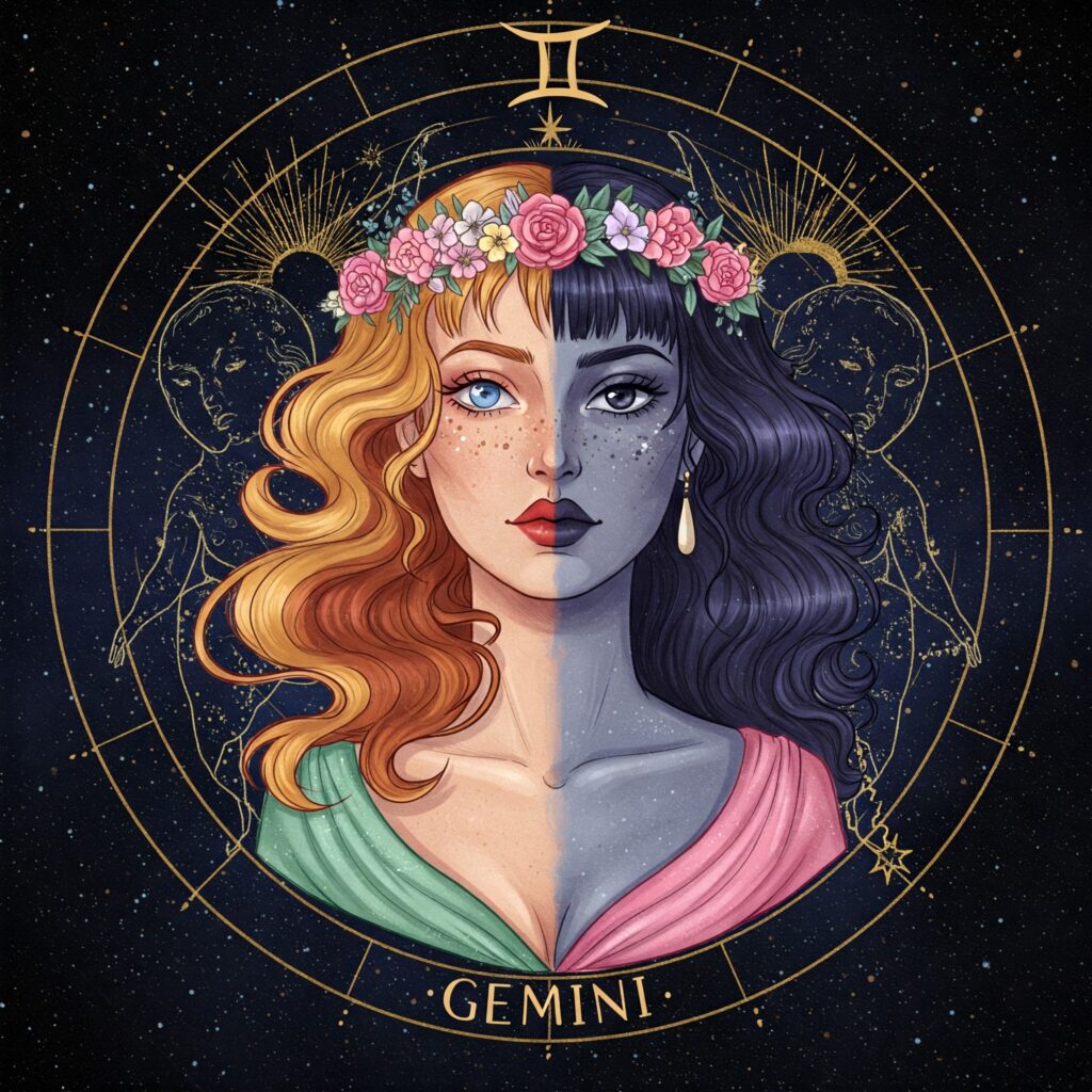 Ilustración del arquetipo dual correspondiente a Géminis signo de aire.