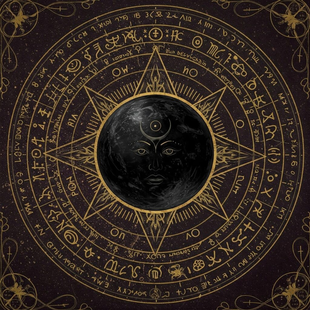 imagen símbolo astrológico luna negra