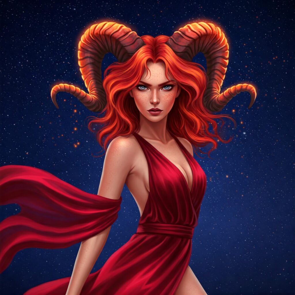 Representación visual de la energía del elemento fuego en Aries signo zodiacal.