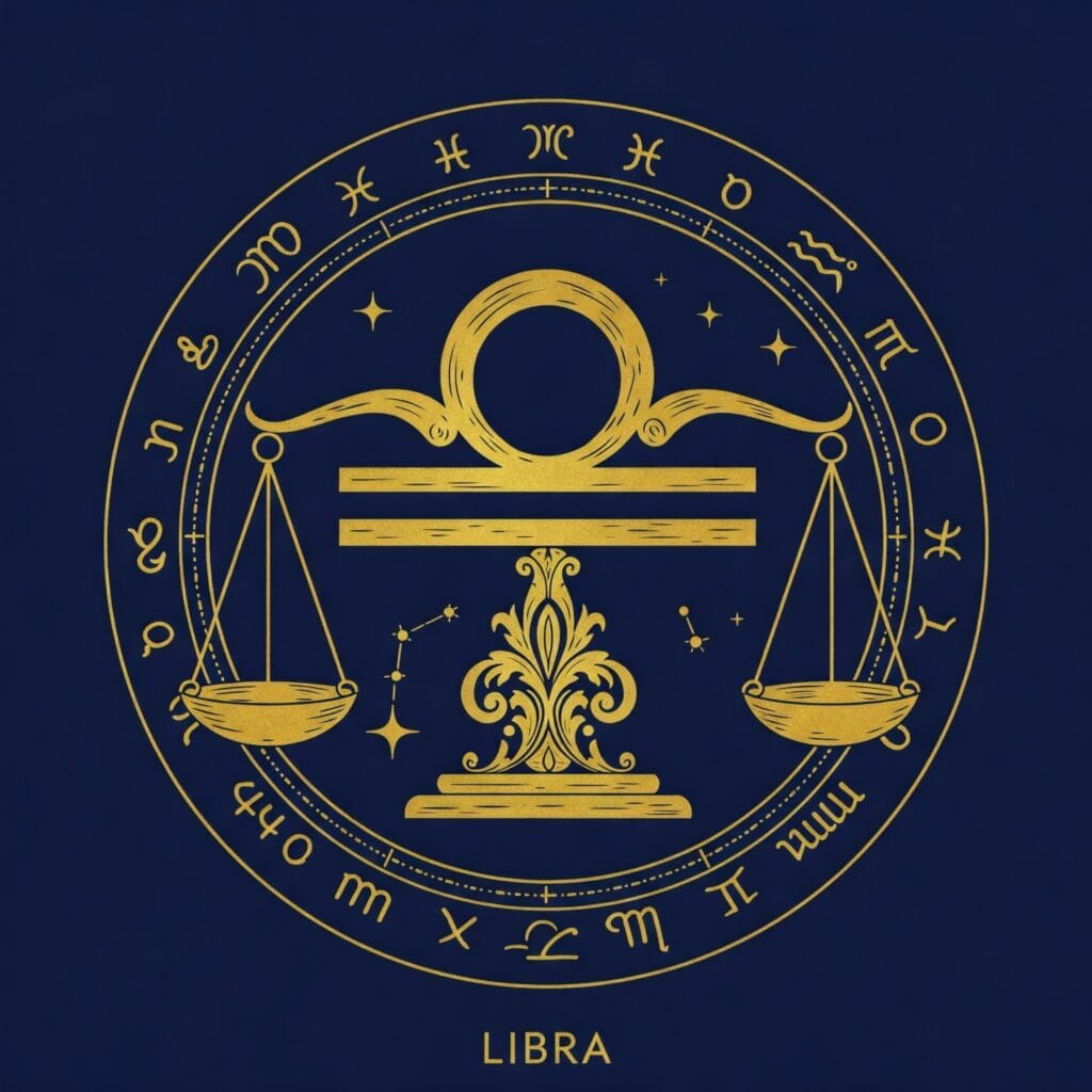 Representación lineal del signo de Libra utilizado para evaluar las tendencias naturales.