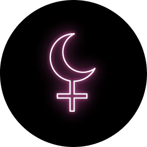 Ilustración con el arquetipo de Lilith en líneas de neón fucsia sobre fondo negro para el análisis de psicología arquetípica.