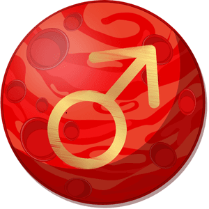 Representación minimalista del signo de Marte en color rojo utilizado para evaluar las tendencias naturales.