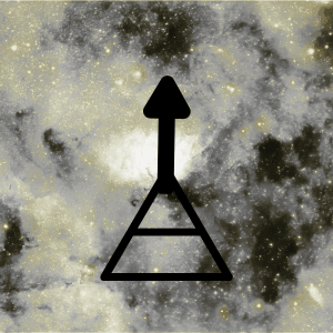Ilustración lineal del planeta hipotético sobre un círculo texturizado para el análisis de psicología arquetípica.